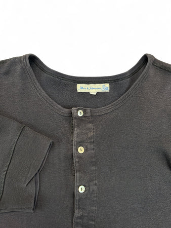 Merz B Schwanen Shirt 206 Loopwheeled Classic Fit Midweight Short Sleeve Henley Made In Germany Dunkelblau (8) XL-XXL