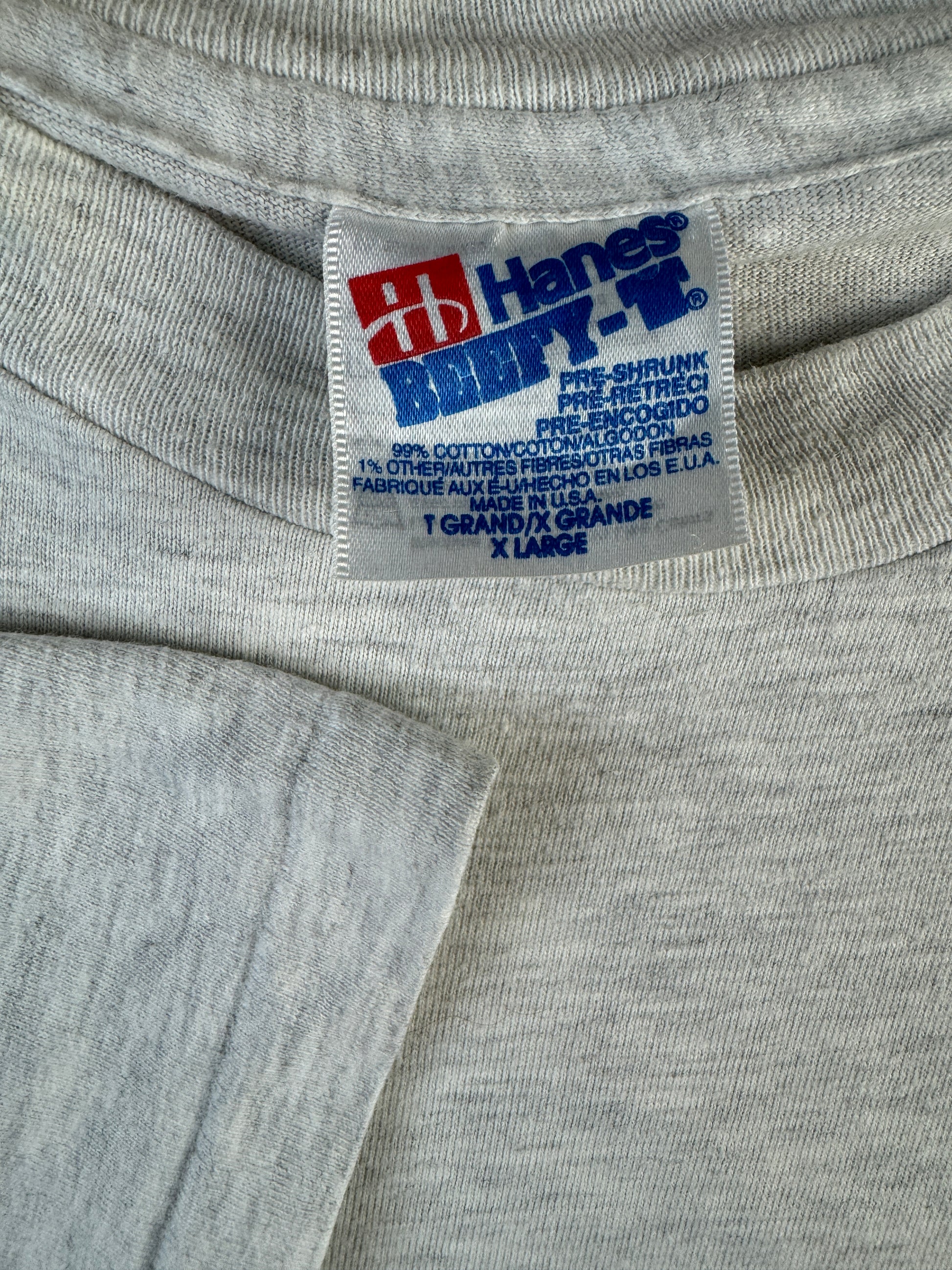 Vintage Hanes Shirt 90s "Stern" Magazin Single Stitch Made In USA Grau XL - RareRags