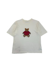Vintage Burberry Shirt 90s Teddy Applikation Made In England Weiß L-XL