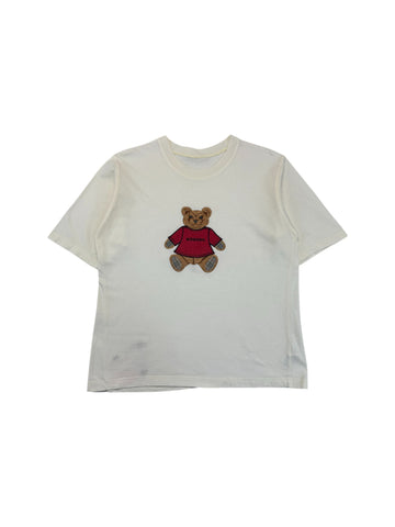 Vintage Burberry Shirt 90s Teddy Applikation Made In England Weiß L-XL