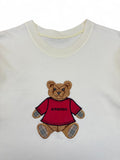 Vintage Burberry Shirt 90s Teddy Applikation Made In England Weiß L-XL