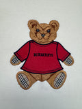 Vintage Burberry Shirt 90s Teddy Applikation Made In England Weiß L-XL