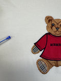 Vintage Burberry Shirt 90s Teddy Applikation Made In England Weiß L-XL