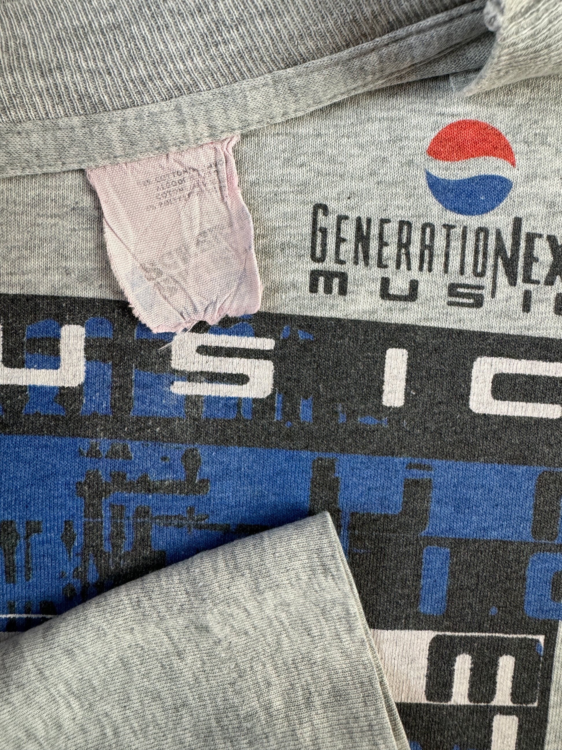 Vintage Screen Stars Shirt 90s Pepsi "Music" Werbung Single Stitch Made In USA Grau M-L - RareRags