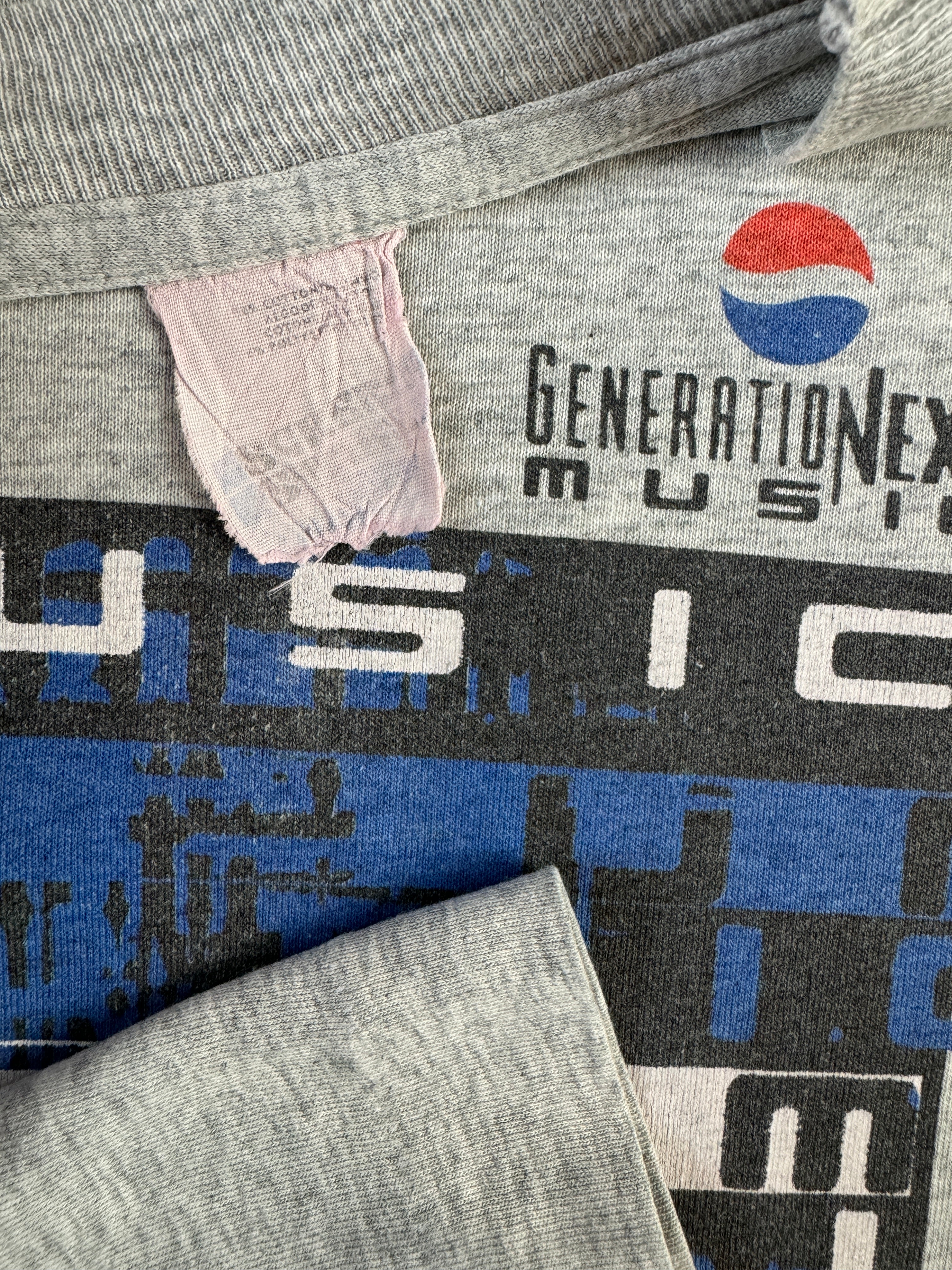 Vintage Screen Stars Shirt 90s Pepsi "Music" Werbung Single Stitch Made In USA Grau M-L - RareRags