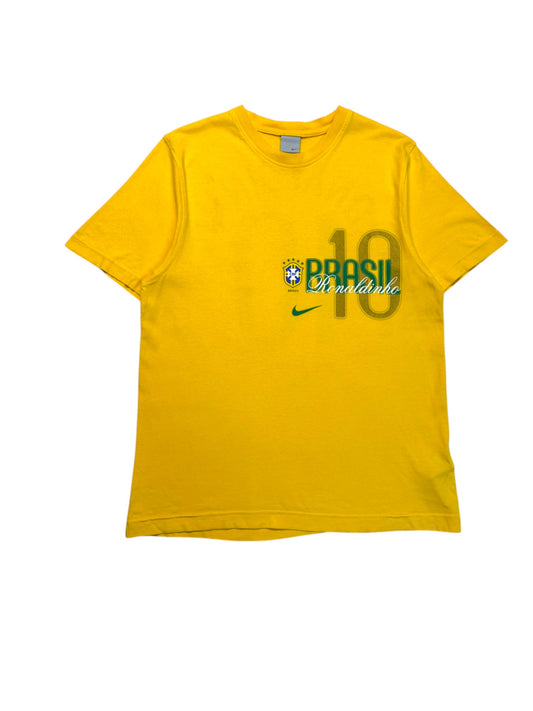 00s Nike Shirt Brasil #10 Ronaldinho Gelb M - RareRags