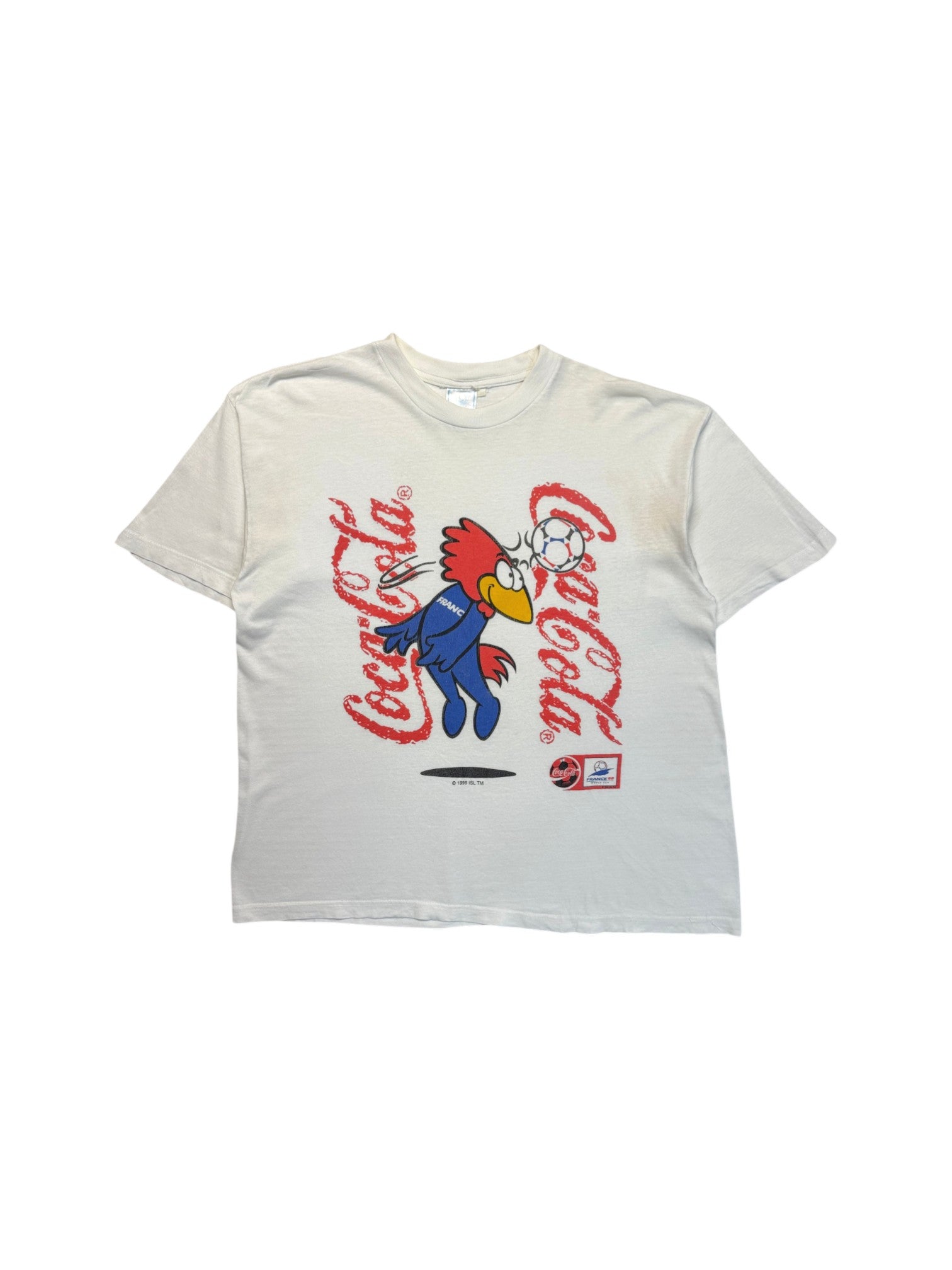 90s Coca Cola Shirt France 98 World Cup Weiß L-XL - RareRags