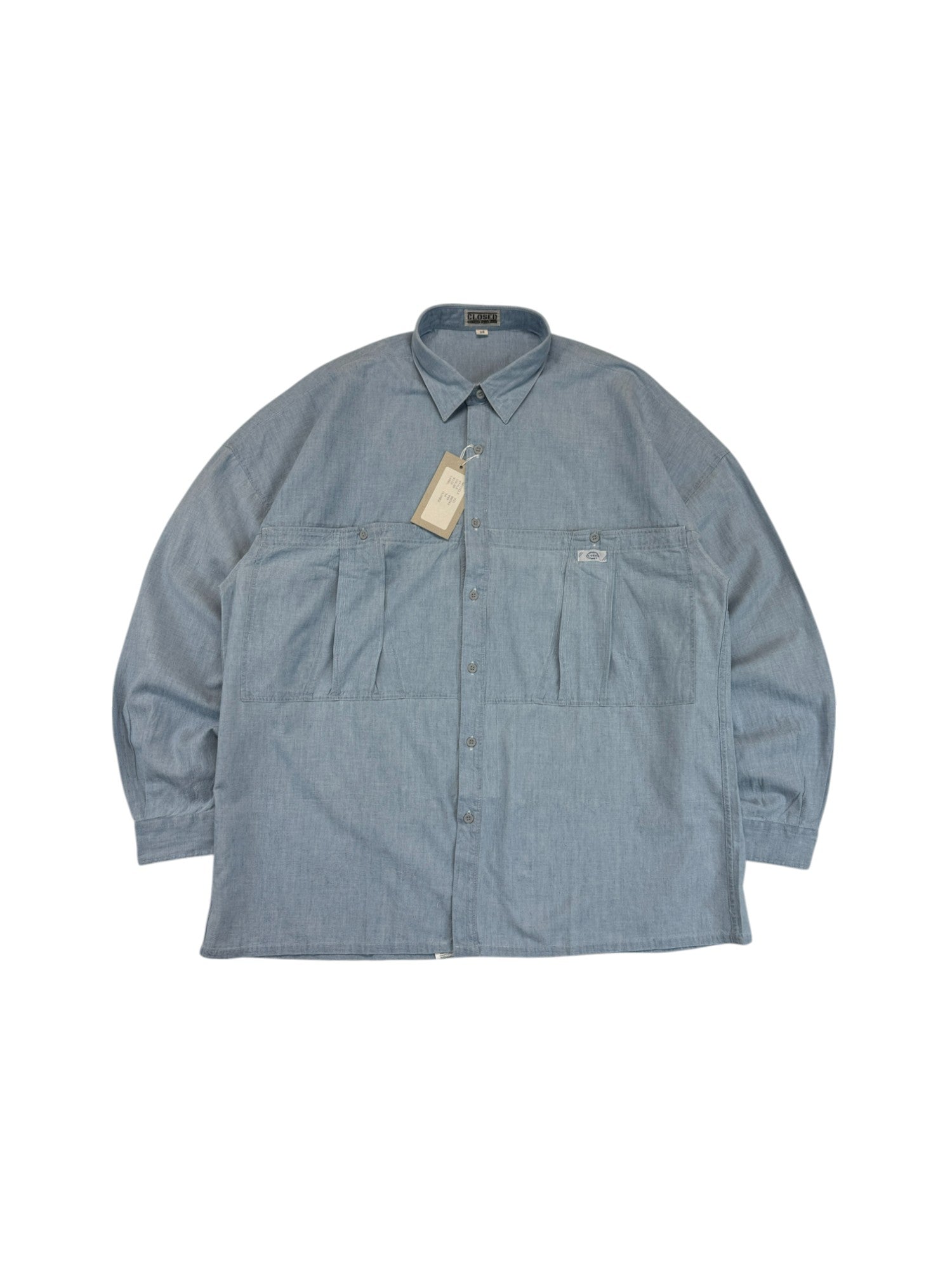 Rare! Vintage Marithé François Girbaud x Closed Workwear HemdBasic Line Deadstock Made In Hong Kong Blau Gr. 54