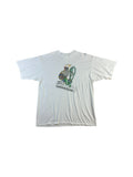 Vintage Süddeutsche Zeitung Shirt 90s "Täglich hellwach" Illustration Artwork Weiß L
