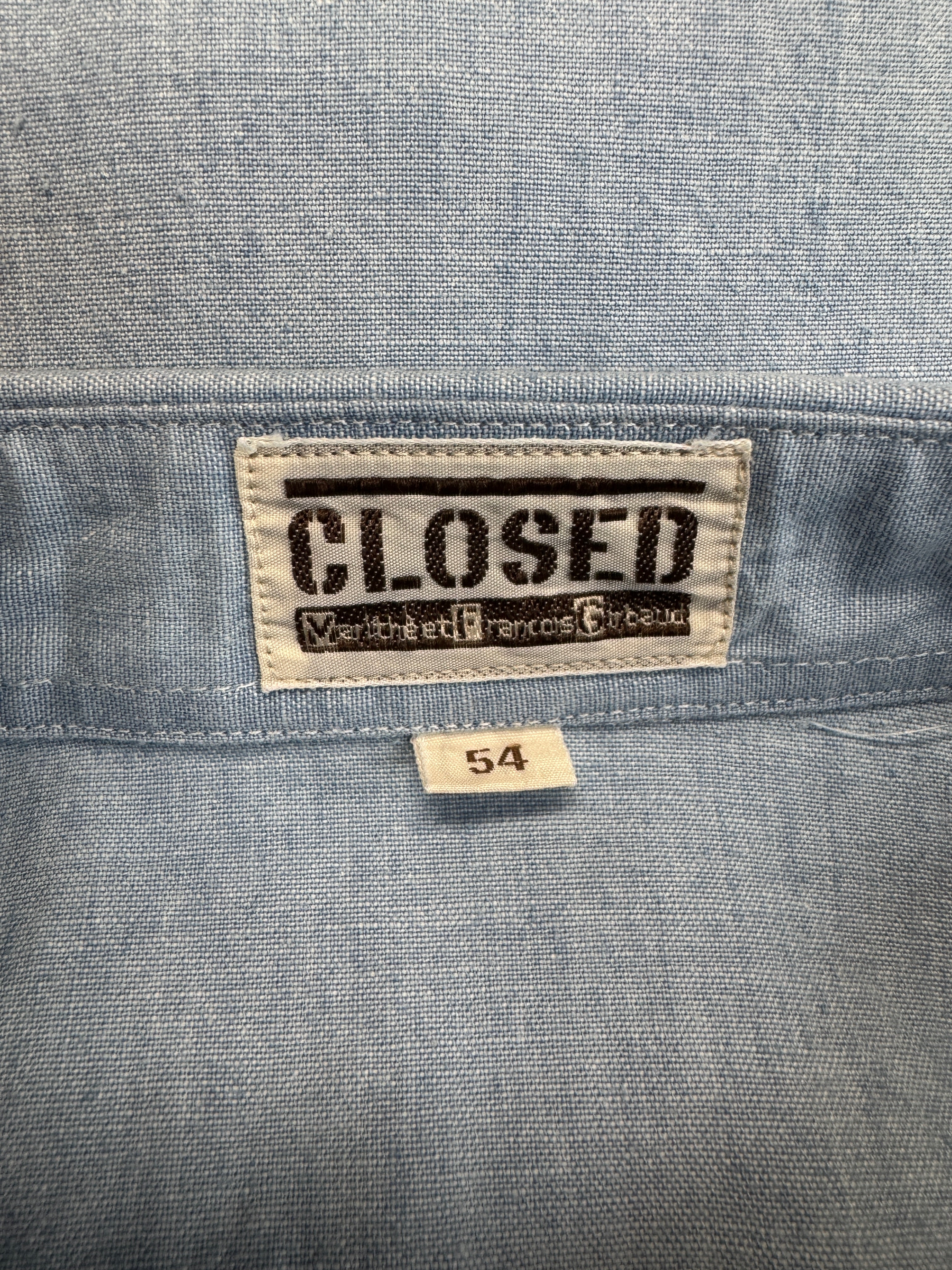 Rare! Vintage Marithé François Girbaud x Closed Workwear HemdBasic Line Deadstock Made In Hong Kong Blau Gr. 54