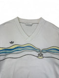 Vintage Adidas Sweater 80s Ivan Lendl "The Face" Made In West Germany Weiß D54 XL-XXL