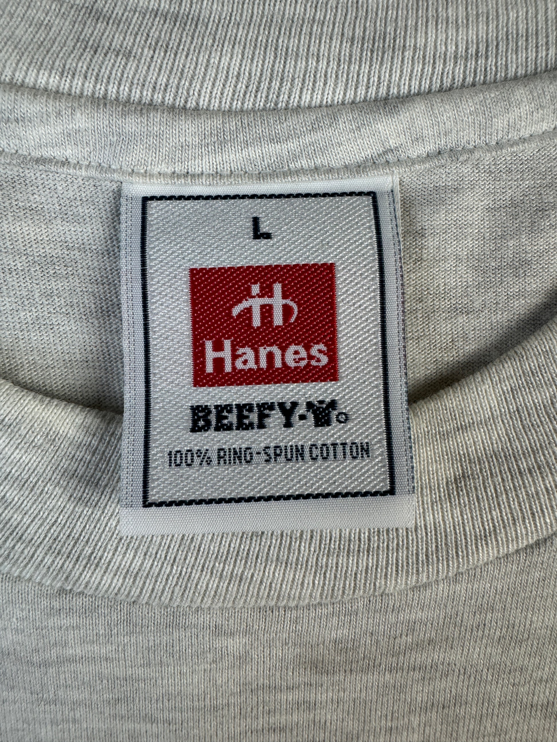 Hanes Shirt 00s Coca Cola Werbung "*Koffeinhaltig" Grau L - RareRags