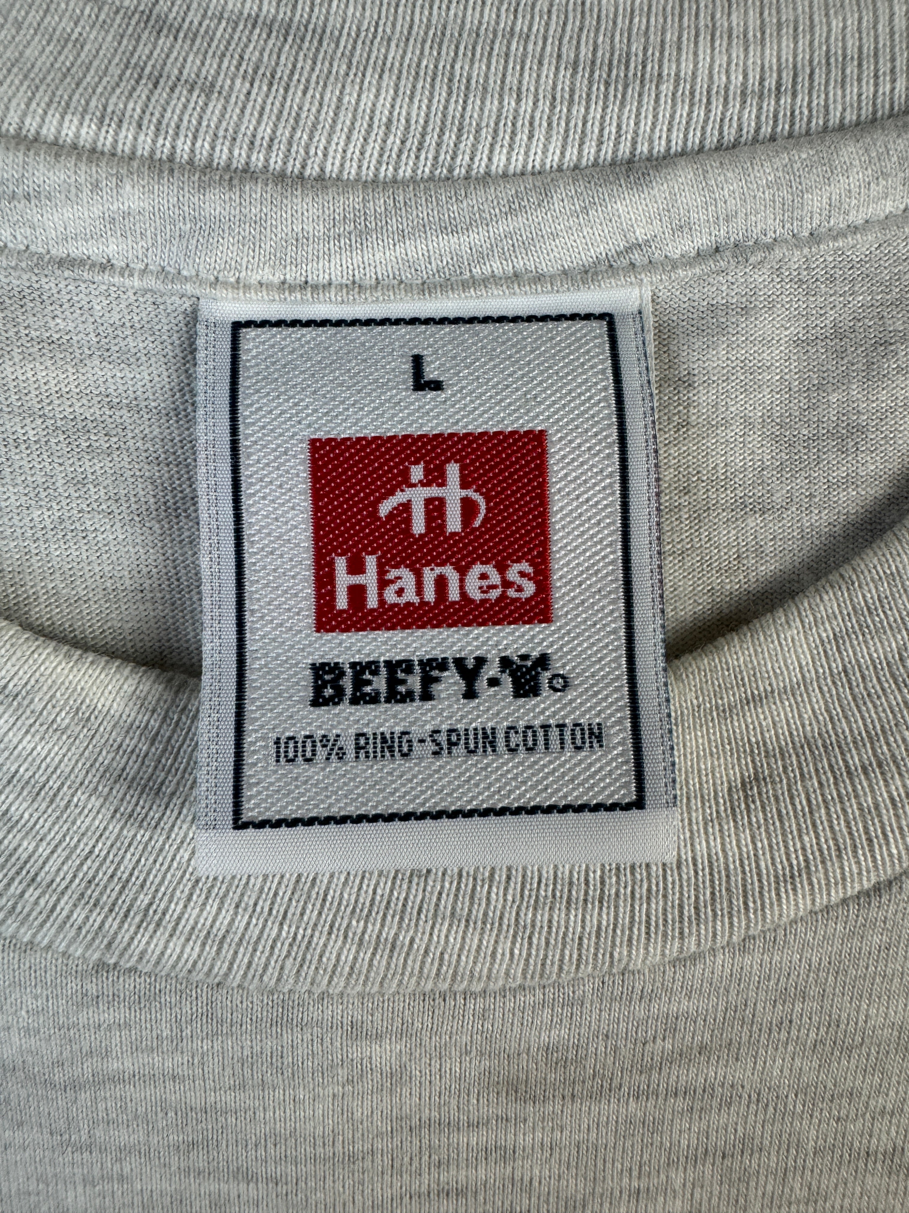 Hanes Shirt 00s Coca Cola Werbung "*Koffeinhaltig" Grau L - RareRags