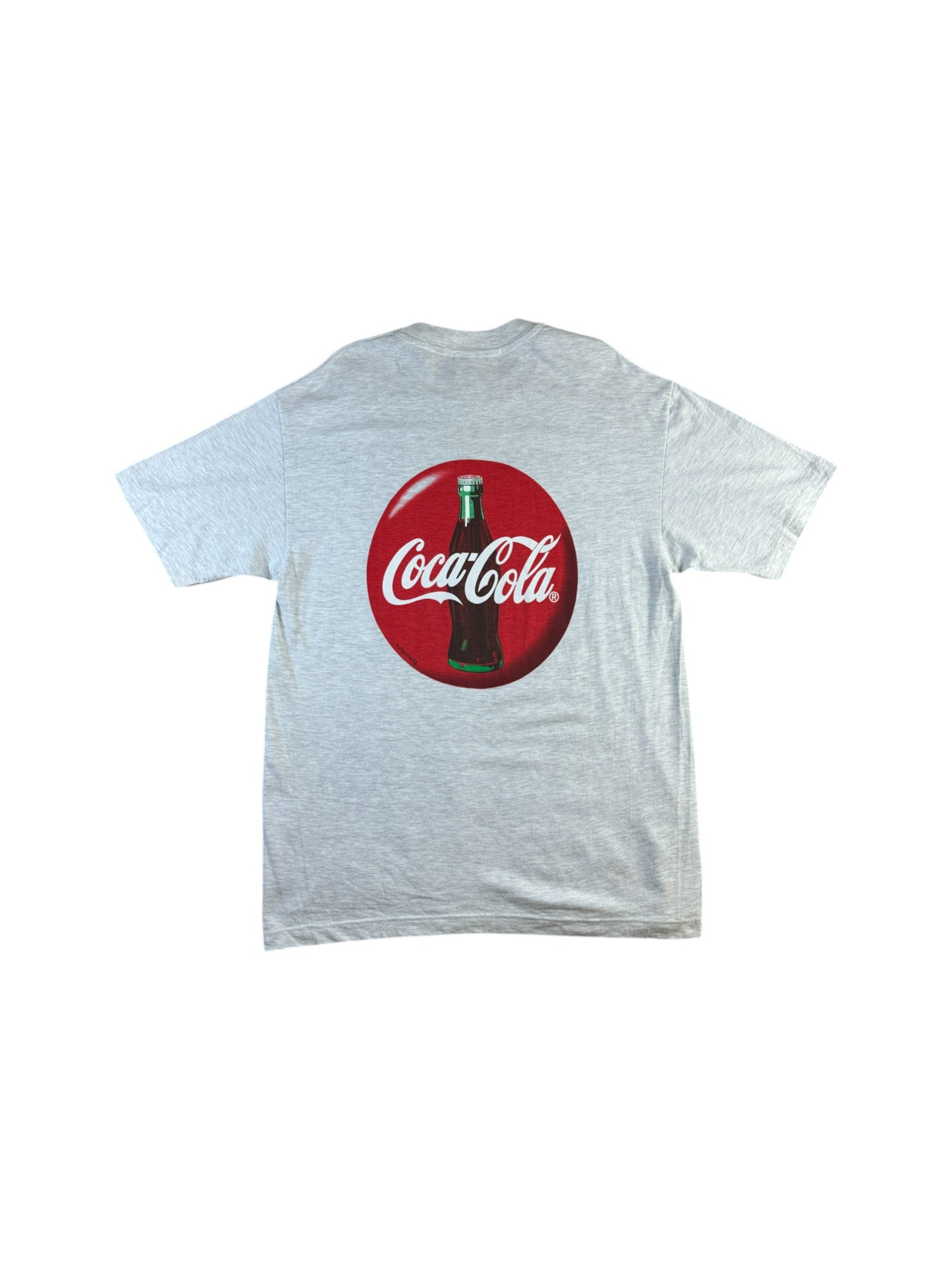 Hanes Shirt 00s Coca Cola Werbung "*Koffeinhaltig" Grau L - RareRags