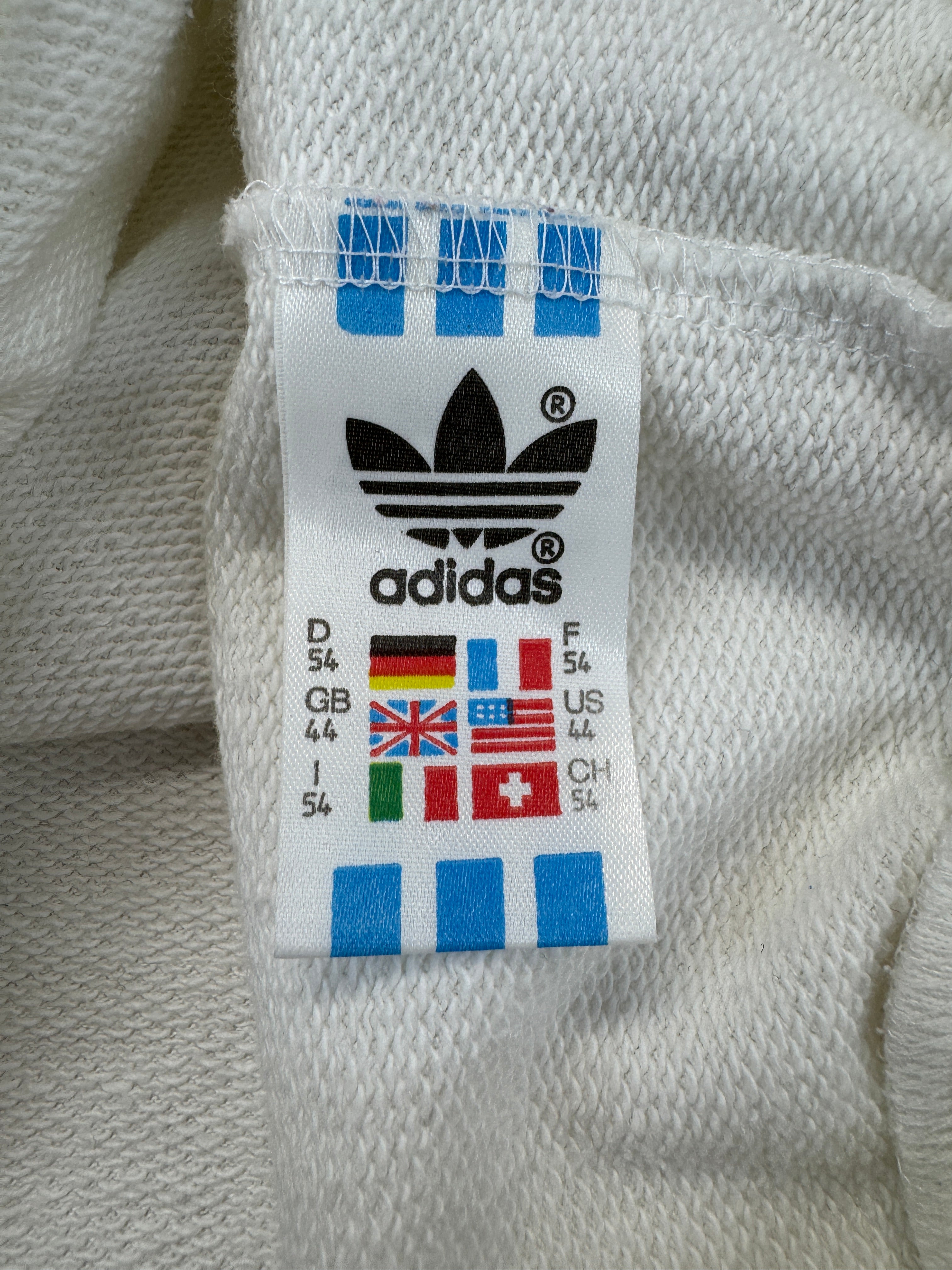 Vintage Adidas Sweater 80s Ivan Lendl "The Face" Made In West Germany Weiß D54 XL-XXL