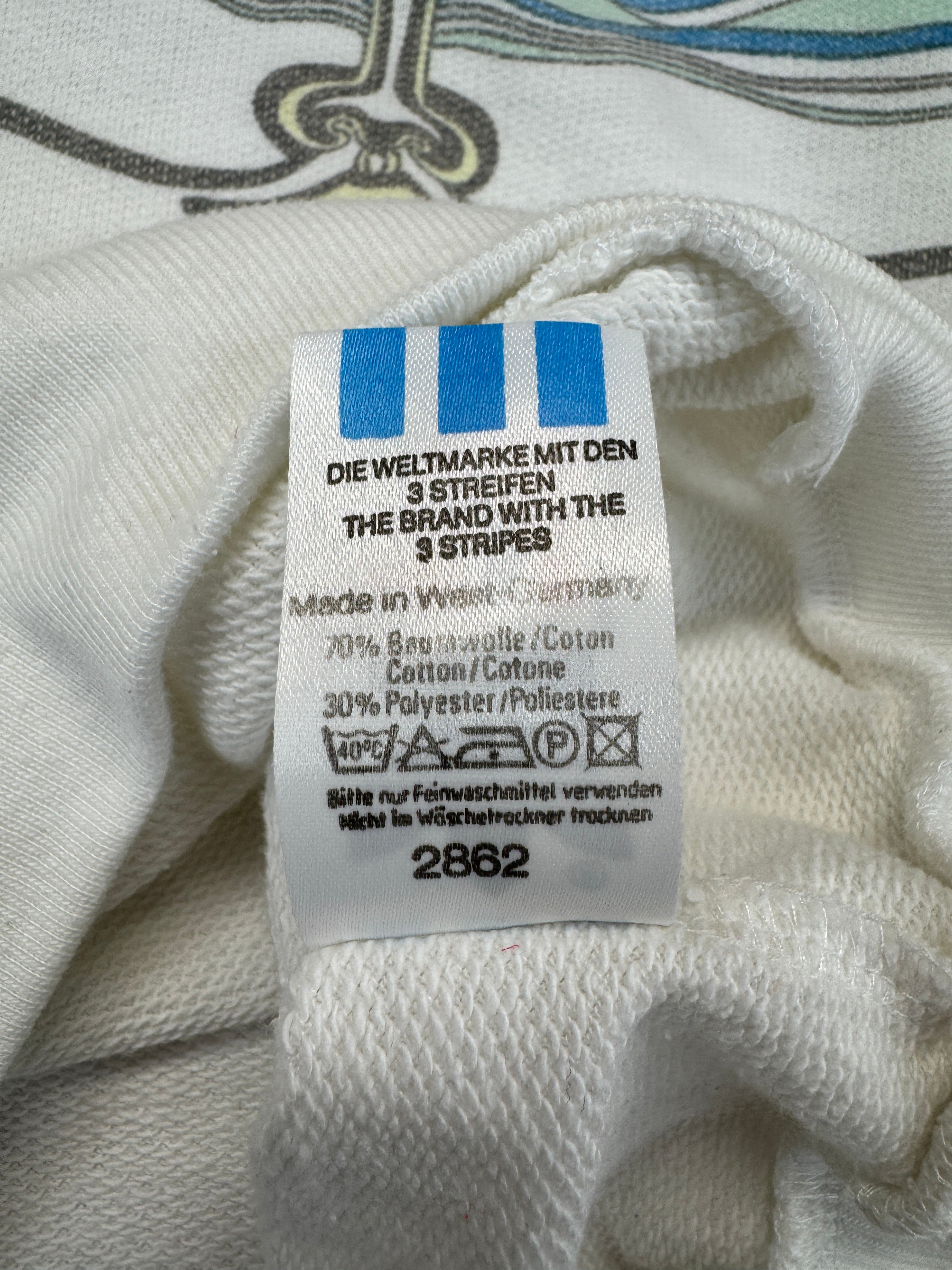 Vintage Adidas Sweater 80s Ivan Lendl "The Face" Made In West Germany Weiß D54 XL-XXL