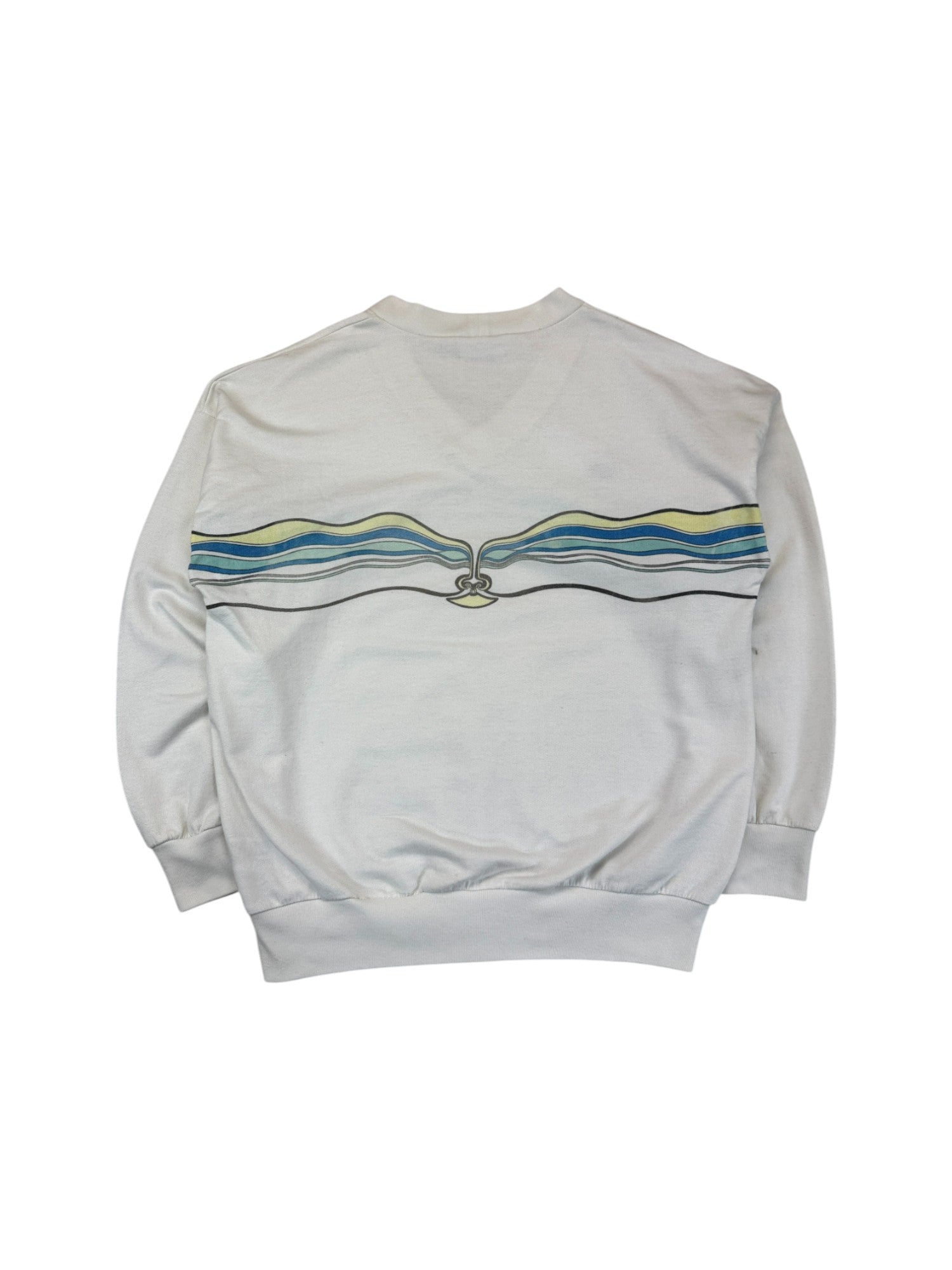 Vintage Adidas Sweater 80s Ivan Lendl "The Face" Made In West Germany Weiß D54 XL-XXL