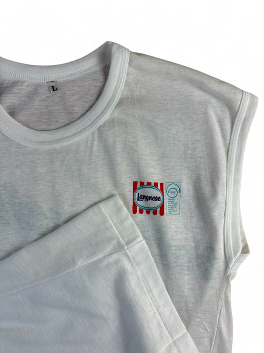 Vintage Langnese Tanktop 1988 Bottermelk Fresh Eis Single Stitch Weiß L