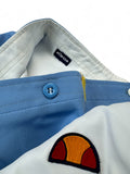 Vintage Ellesse Tennisrock 80s „Cefalù“ Deadstock Reversible Made In Italy Weiß Blau XS-S