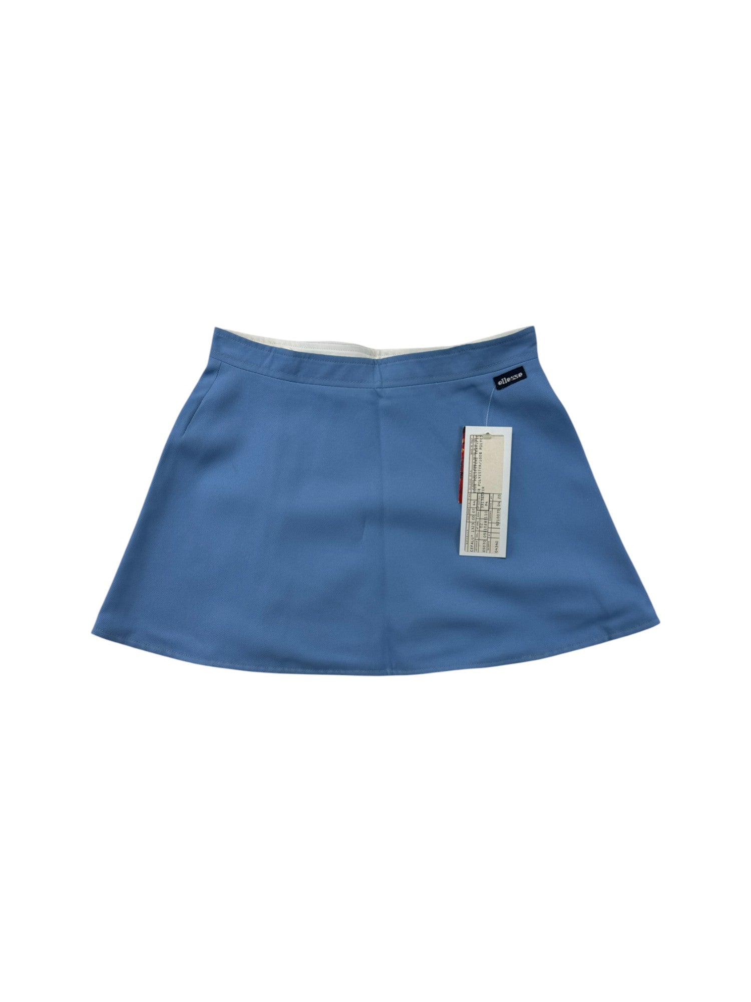 Vintage Ellesse Tennisrock 80s „Cefalù“ Deadstock Reversible Made In Italy Weiß Blau XS-S