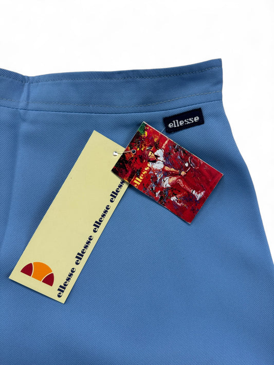 Vintage Ellesse Tennisrock 80s „Cefalù“ Deadstock Reversible Made In Italy Weiß Blau XS-S