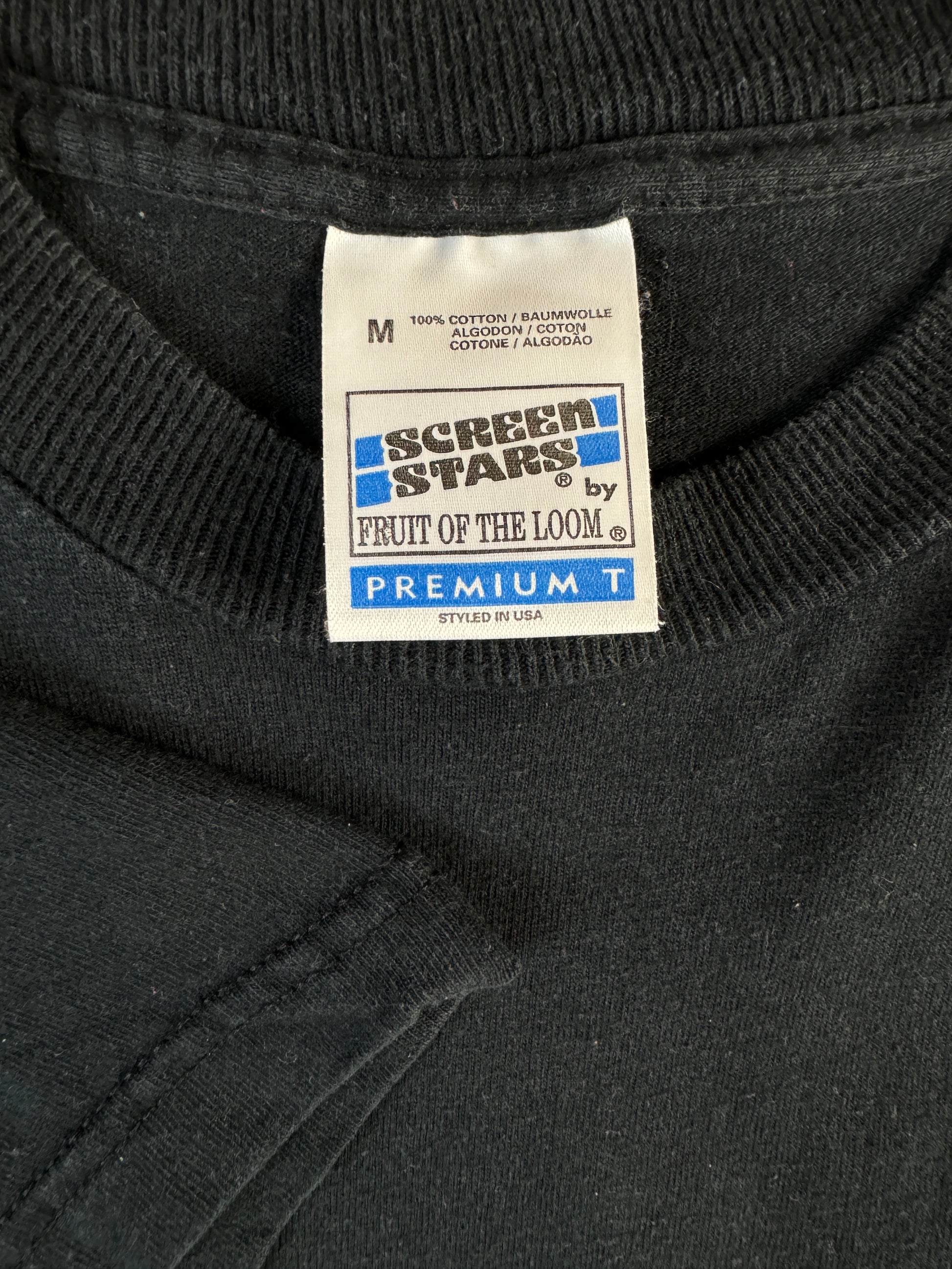 Vintage Screen Stars Shirt 90s Sport Bild Logo Made In Irland Schwarz M - RareRags