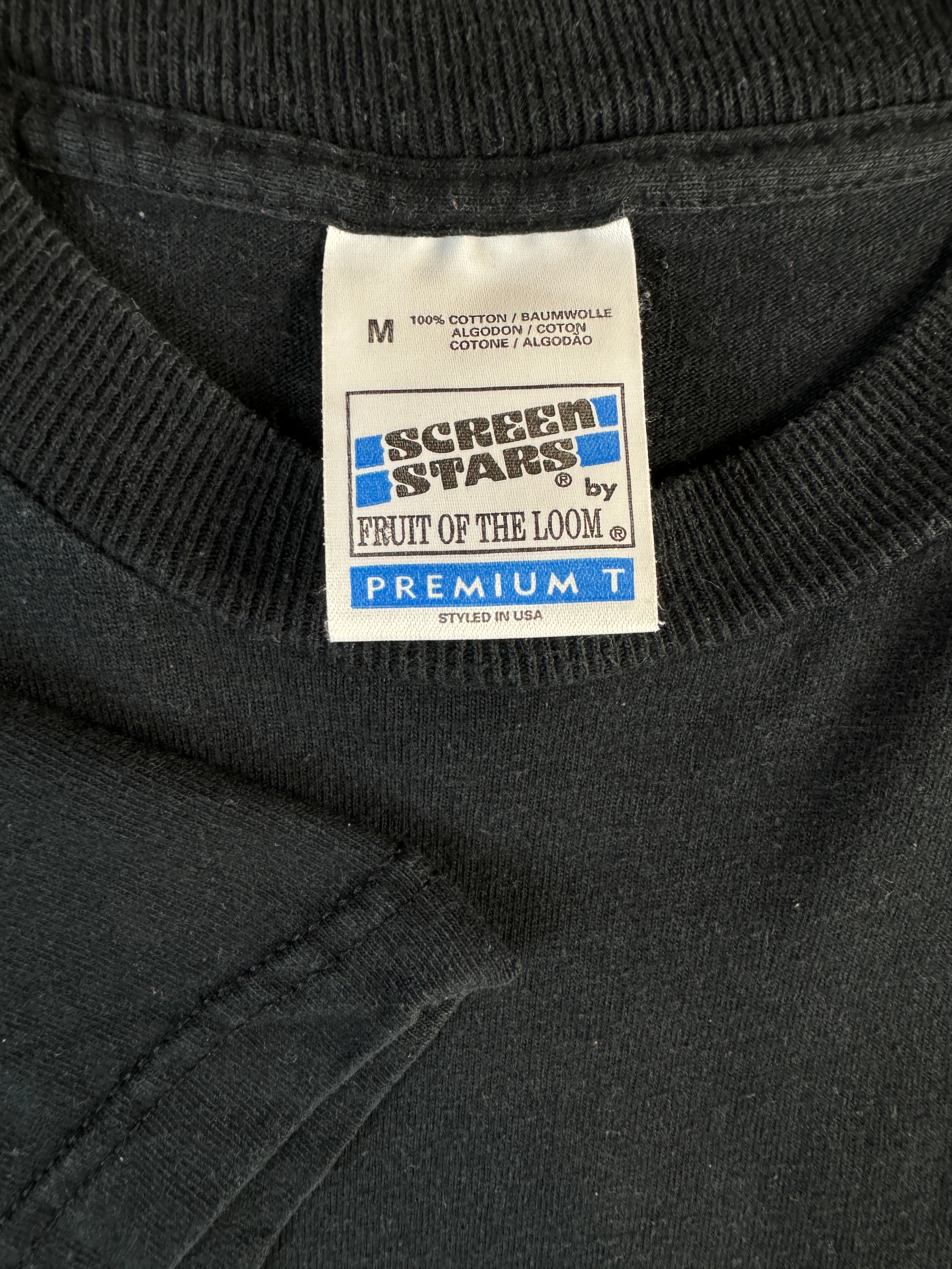 Vintage Screen Stars Shirt 90s Sport Bild Logo Made In Irland Schwarz M - RareRags