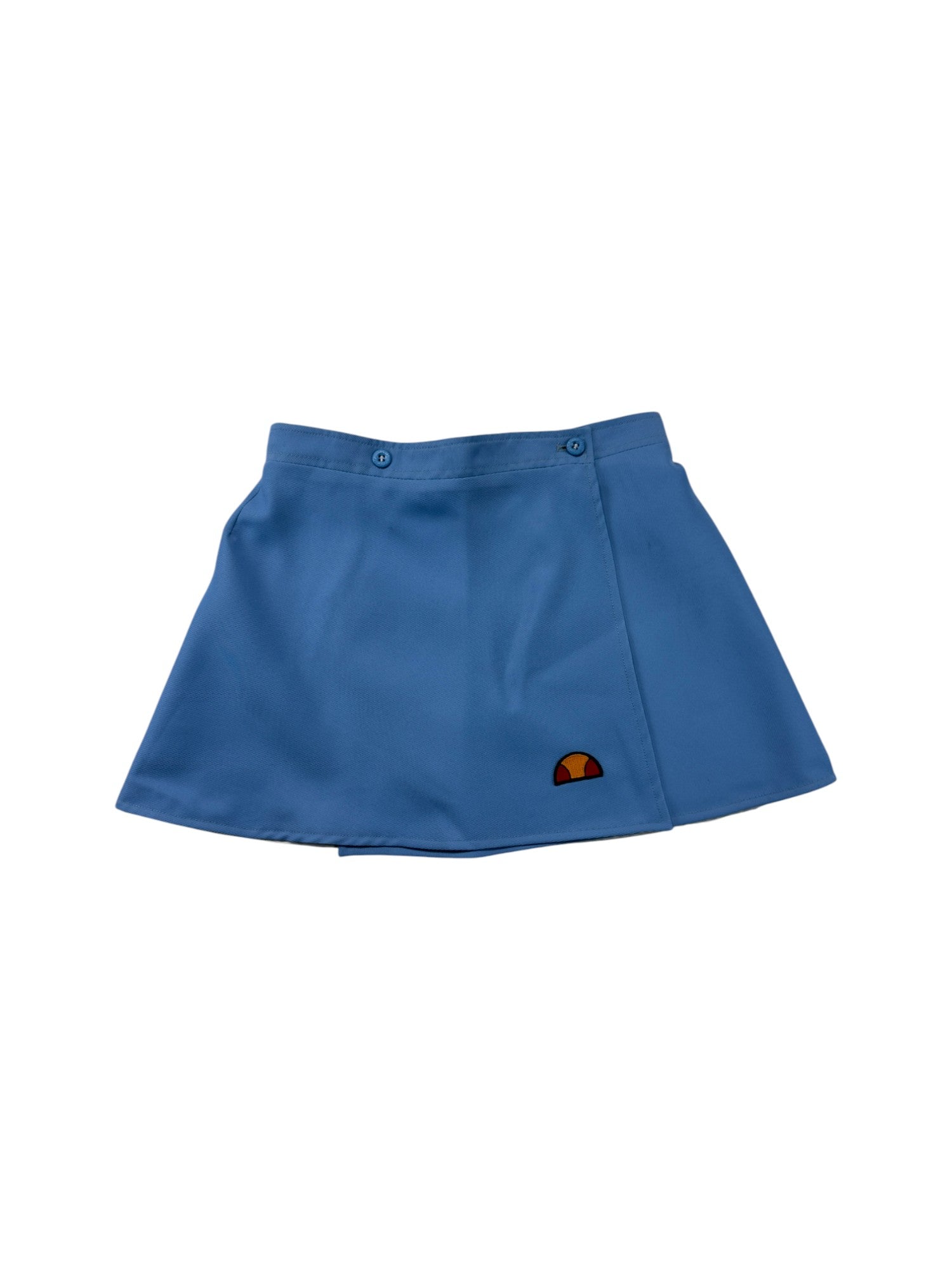 Vintage Ellesse Tennisrock 80s „Cefalù“ Deadstock Reversible Made In Italy Weiß Blau XS-S