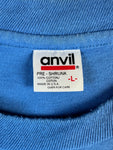 Vintage Anvil Shirt 90s "Marlboro Relocation Team" Made In USA Single Stitch Blau L