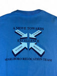 Vintage Anvil Shirt 90s "Marlboro Relocation Team" Made In USA Single Stitch Blau L