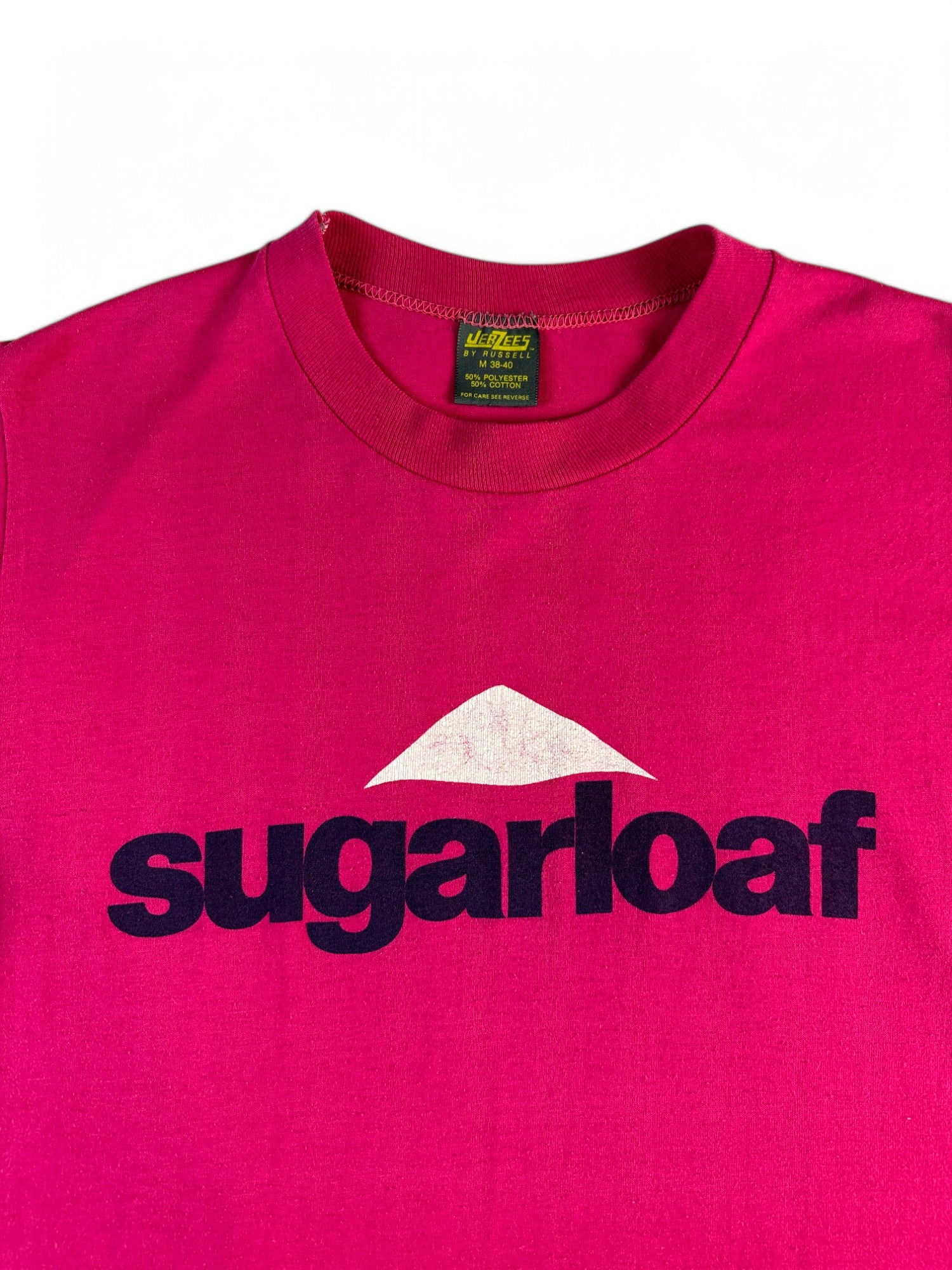 Vintage Jerzees By Russell Shirt 80s Sugarloaf Single Stitch Made In USA Rosa M