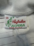 Vintage Australian L'Alpina Polo Shirt 90s Abstract Pattern Made In Italy Weiß 56 XL-XXL