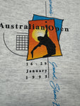 Vintage Australian Open Longsleeve 1995 Repaired Made In Australia Single Stitch Heather Grau L