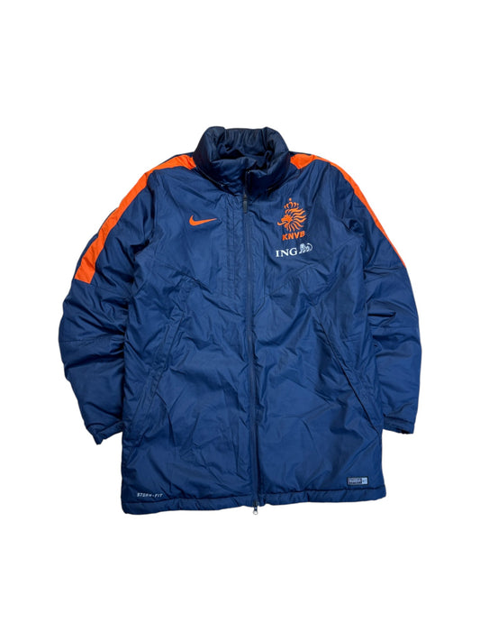 00s Nike Bench-Coat Niederlande Storm-Fit Dunkelblau Orange L - RareRags