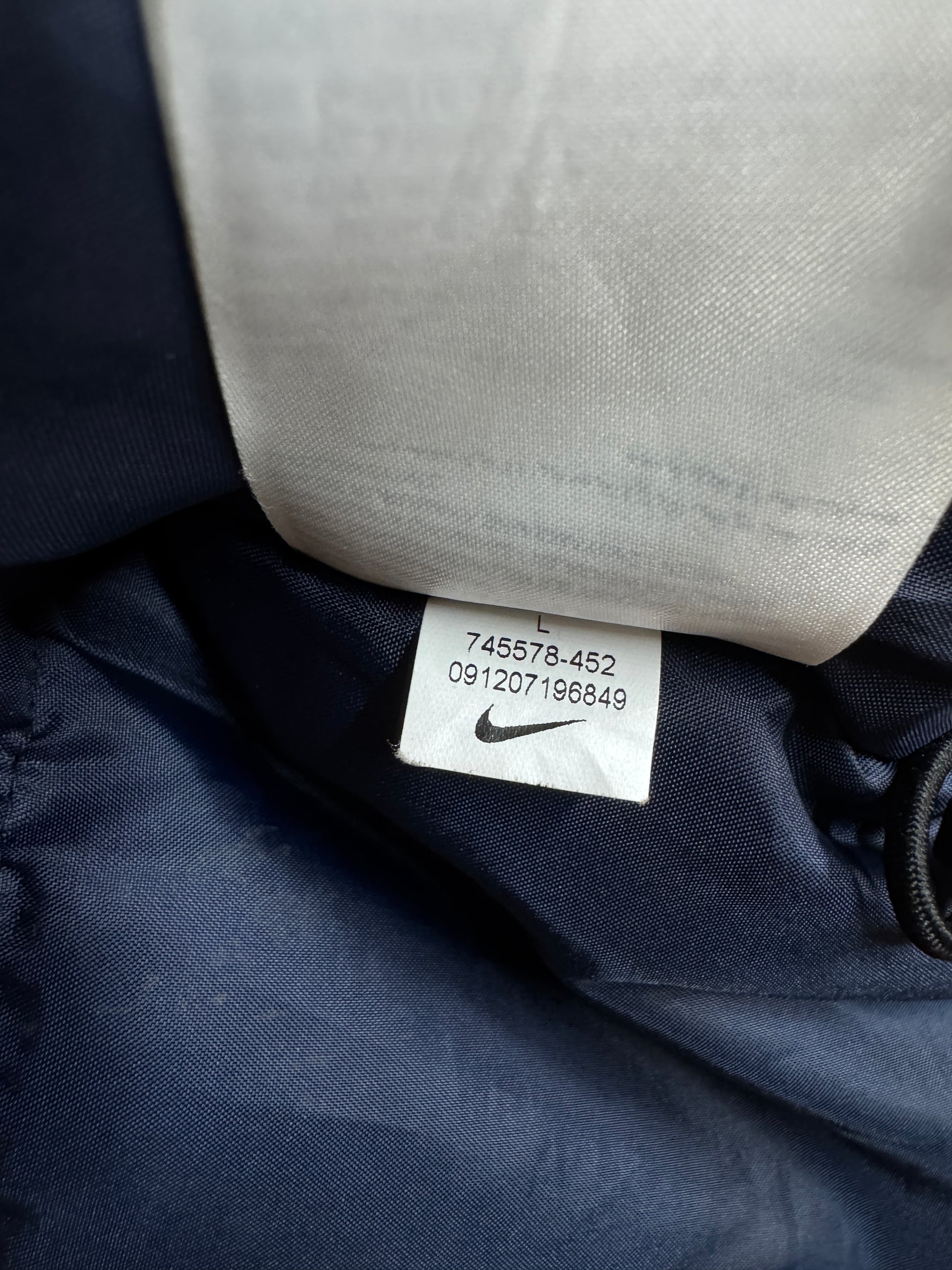 00s Nike Bench-Coat Niederlande Storm-Fit Dunkelblau Orange L - RareRags