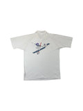 Vintage Adidas Polo-Shirt 90s Tennis Print Weiß D54 L-XL
