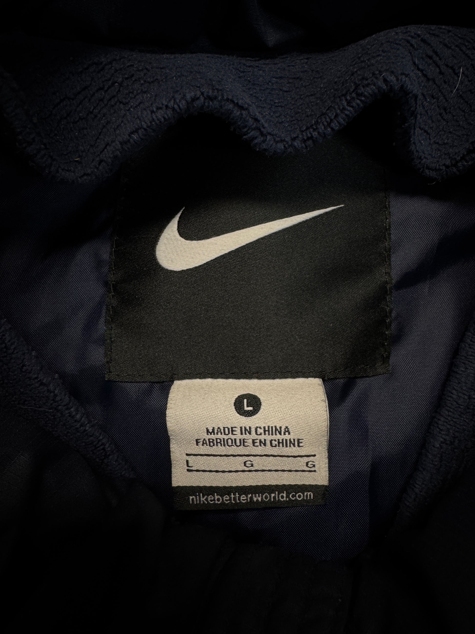 00s Nike Bench-Coat Niederlande Storm-Fit Dunkelblau Orange L - RareRags