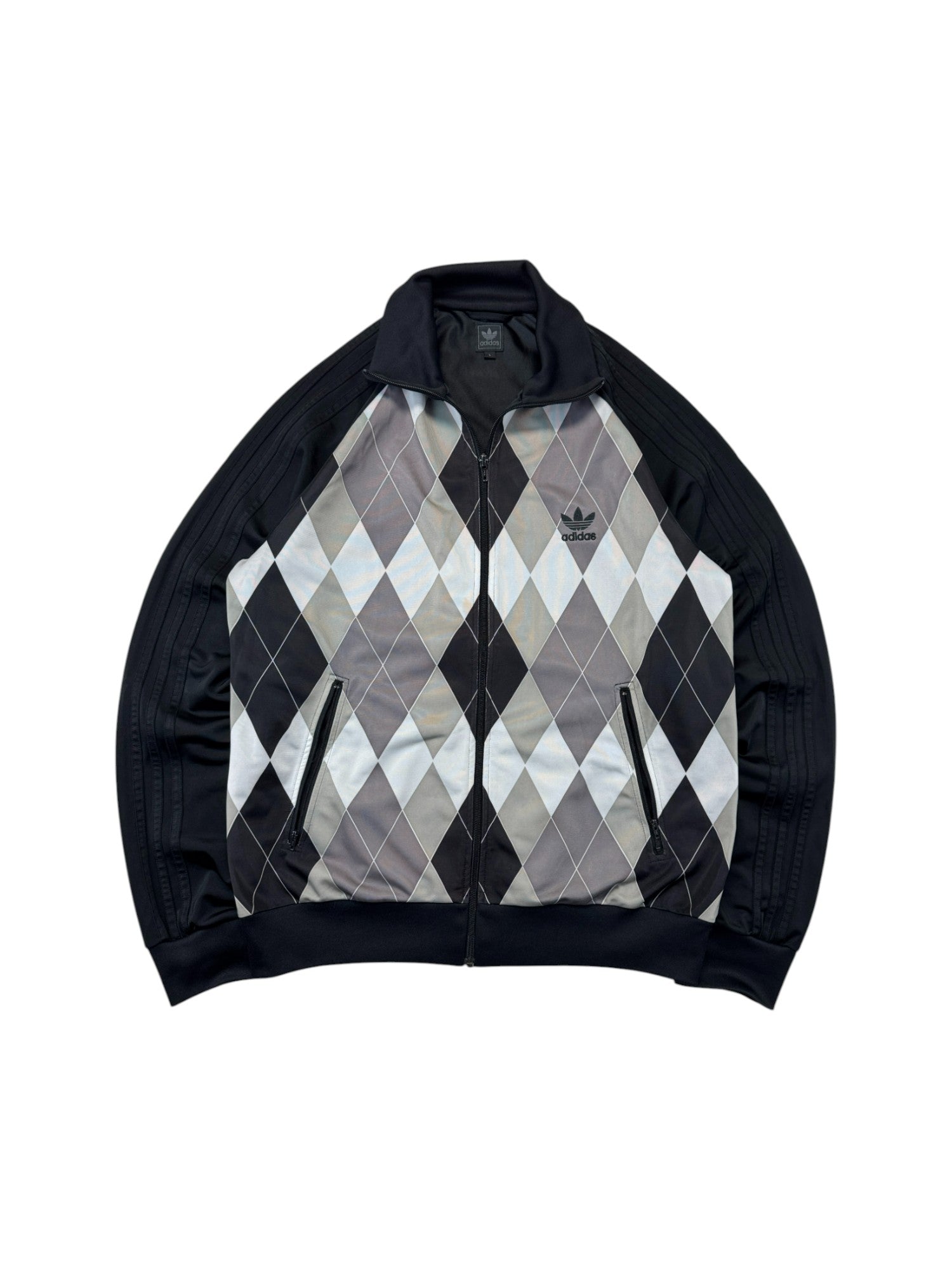 Adidas Jacke 2008 Retro Ivan Lendl Diamond Schwarz Grau L