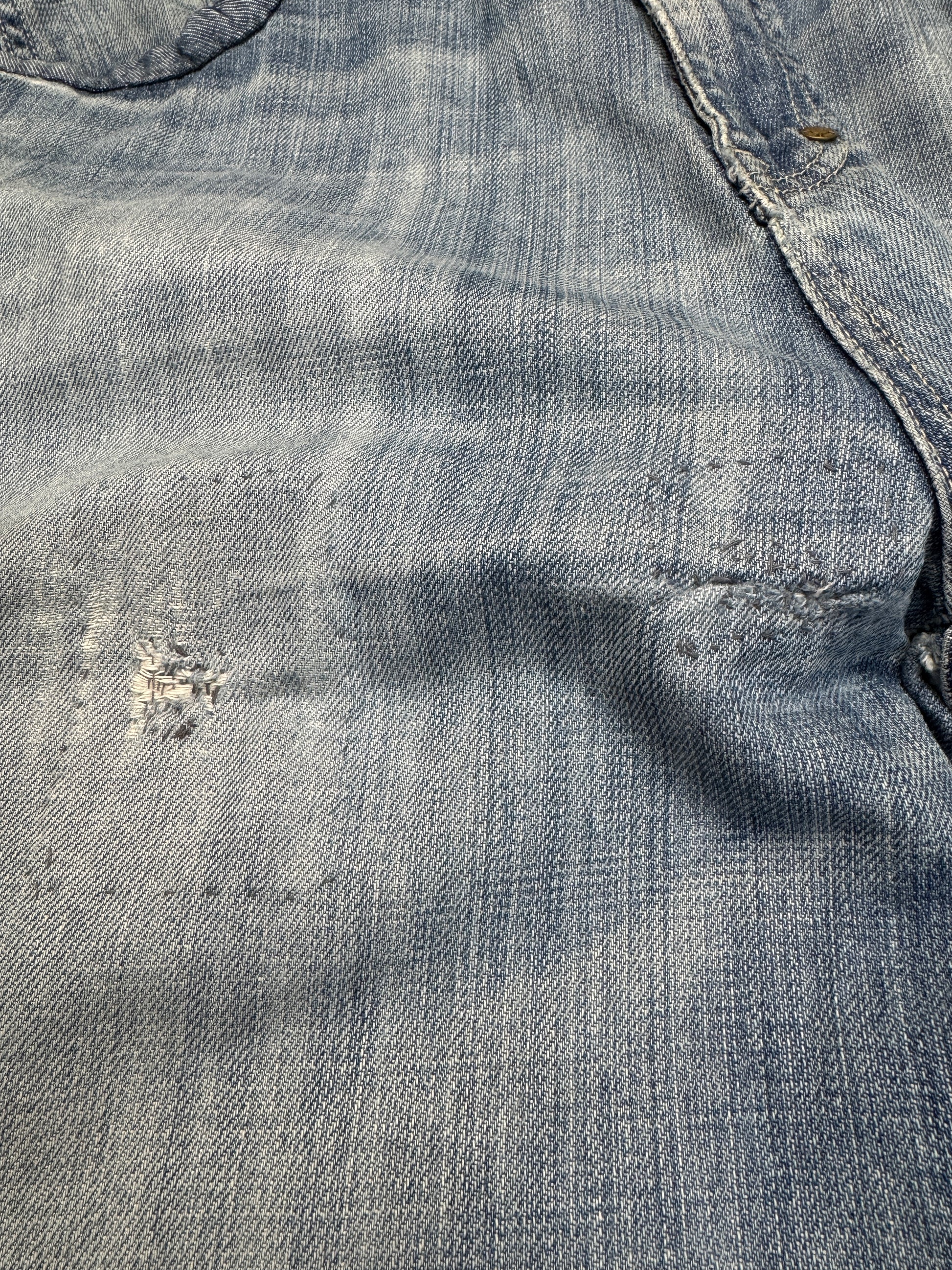 00s G-Unit Baggy Jeans Repaired Made In Hong Kong Blau 36-34 - RareRags