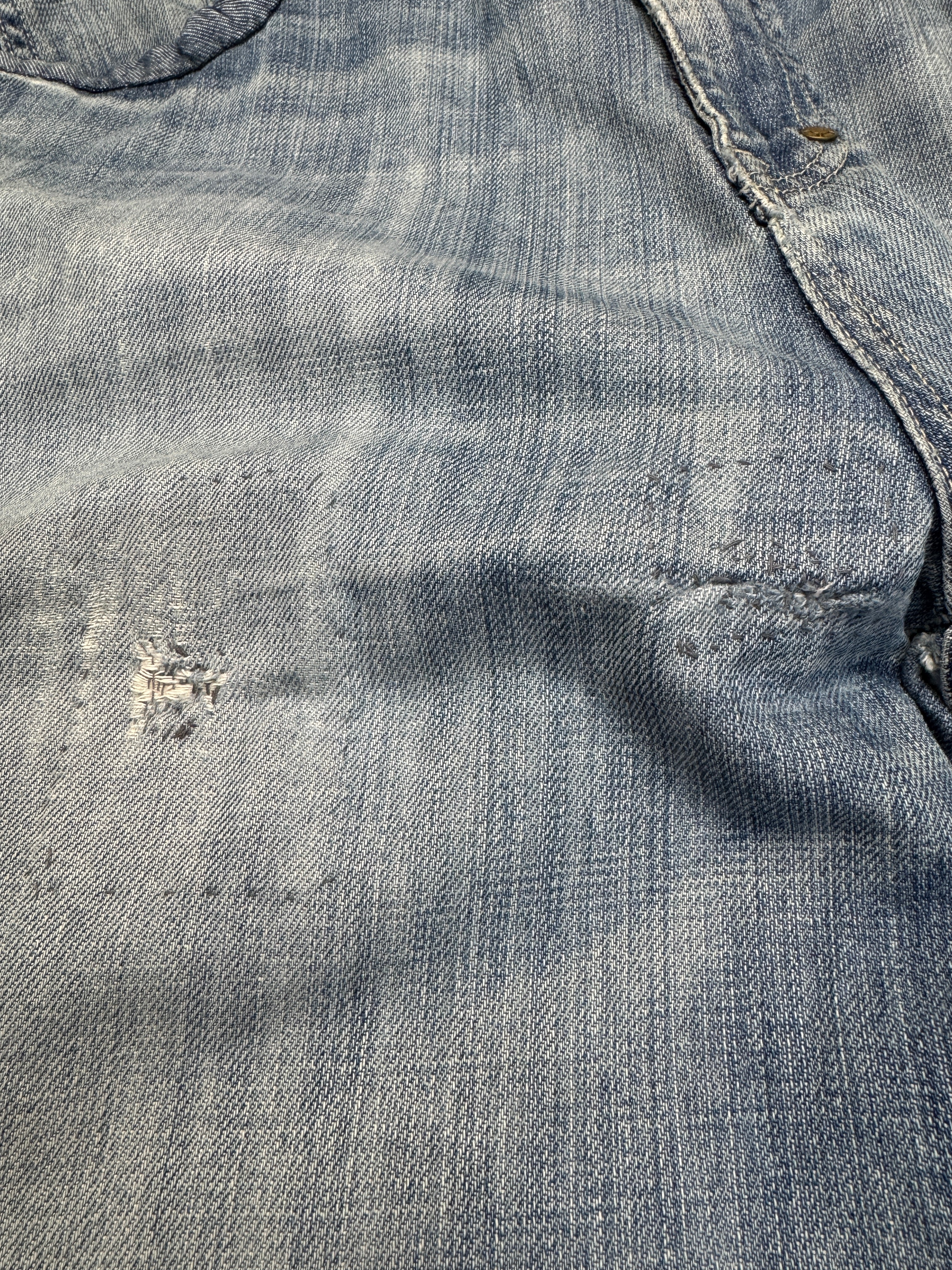 00s G-Unit Baggy Jeans Repaired Made In Hong Kong Blau 36-34 - RareRags
