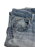 00s G-Unit Baggy Jeans Repaired Made In Hong Kong Blau 36-34