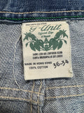 00s G-Unit Baggy Jeans Repaired Made In Hong Kong Blau 36-34