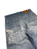 00s G-Unit Baggy Jeans Repaired Made In Hong Kong Blau 36-34