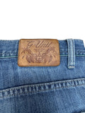 00s G-Unit Baggy Jeans Repaired Made In Hong Kong Blau 36-34