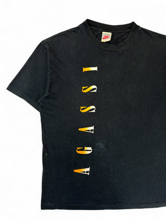 Rare! Vintage Nike Shirt 90s Andre Agassi Made In Portugal Schwarz M