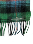 Vintage The Woollen Mill Schal Royal Mill 100% Lammwolle Made In UK Kariert Grün Blau