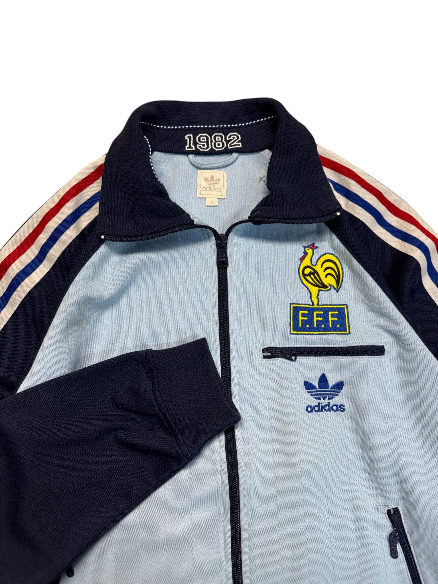 2010 Adidas Sportjacke Retro France 1982 Blau M - RareRags