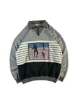 Vintage Puma Sweater 90s 1/3 Zip Special Edition Grau Schwarz S-M