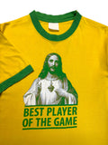 00s WM Fan Shirt Brasilien "Best Player of the Game, Jesus #1" Gelb M-L - RareRags