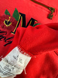Vintage März Pullover 1/3 Zip Golf Edition Kleine Bauchtasche Rot L-XL